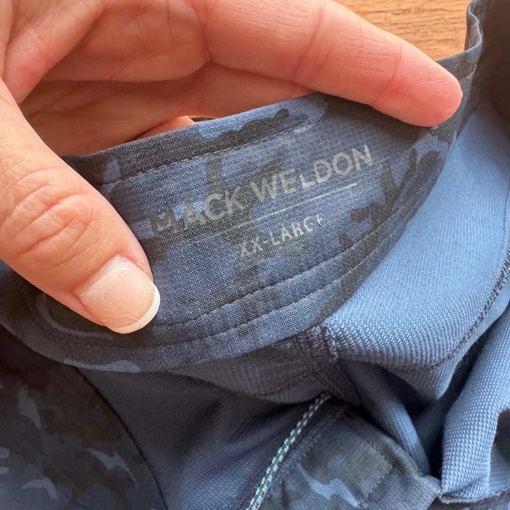Mack Weldon Board Shorts Mens XXL Blue Camo Swim Trunks Quick Dry‎ Pocket